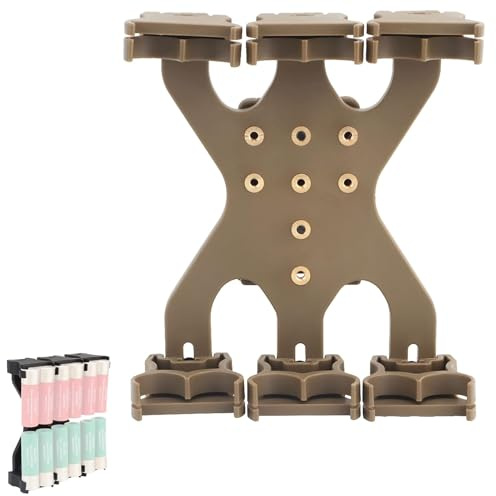 LZAQHMT Supporto per Cartucce per Fucile con Angolazione E Altezza Regolabili, Supporto per Cartucce Calibro 4x3-12 con Adattatore per Clip da Cintura per Attrezzatura da Caccia E Tiro(Coyote Brown)