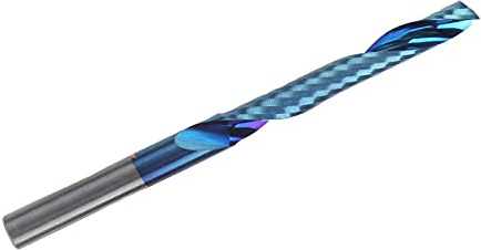 Haofy Fresa en Espiral, Herramienta de Flauta única, Broca de Enrutador de Acero de Tungsteno de 4x28x55 Mm, Corte de Precisión para Tareas de Fresado Plano y de Perfilado