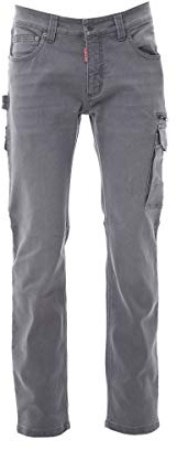 Payper Pantaloni Uomo Multitasche West Jeans Denim Stretch 300 gr Sfumato