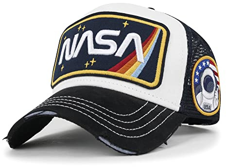 ilililily NASA mask logotyp broderi baseballkeps regnbåge nät snäppknäppning bak truckerkeps