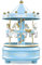 WEofferwhatYOUwant Carillon Giostra Cavalli Blu - Maneggio Musicale con Luci LED Colorate - Suona für Elise di Beethoven - Carica Facile Tempo Lungo - Decorazione Torta Compleanno Bambina Bambino