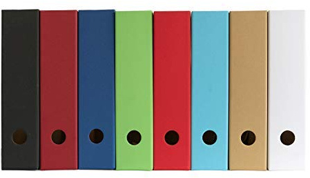 5 x PresentFill® Stehsammler Azur Blau Zeitschriftensammler Stehordner für DIN A4 Format aus umweltfreundlichen 100% Recycling Karton - Made in Germany für Schreibtisch, Archiv und Aufbewahrung