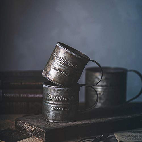 Tasse Tasse À Eau Accessoires De Photographie Rétro Verres Vintage Anglais Impression En Fer Forgé Fleur Seau Ancienne Poignée Tasse Nourriture Fruits Tasse Maison Cuisine