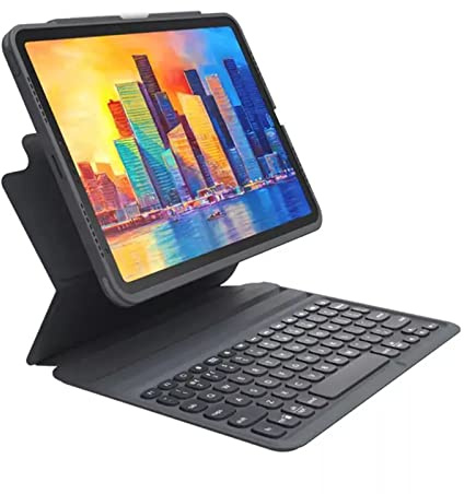 ZAGG Pro Keys iPad Bluetooth Keyboard and Folio Case for 10.9-inch iPad (Gen 4 & 5) Backlit Keys, Pencil Holder, Detachable, Multi-Device Pairing, Adjustable Stand, Magnetic Closure (English)