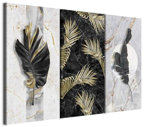 murando - Tableau Acoustique Nature 120x80 cm 3 Parties - Décoration Murale Anti-Bruit Isolation Phonique Bureau Chambre Panneau Insonorisant Impression sur Toile - Feuille Artistique b-C-0716-b-e