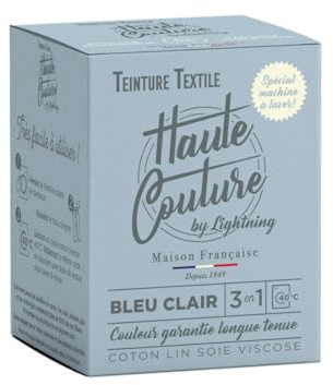 Tinte Textile Azul – Haute Couture – 33 colores – Todo en uno – 350 g – Ropa y Tejidos – Azul Claro