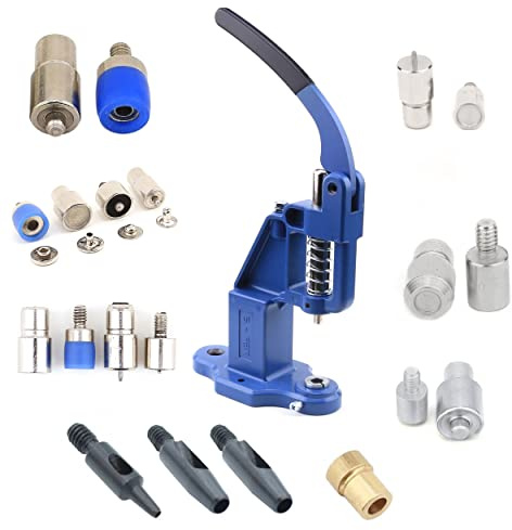 Hobby läder handpressmaskin kit med hålstansar, viktiga matriser för snäppgenomföringar, knappar, öljetter och nitar set inställningsverktyg