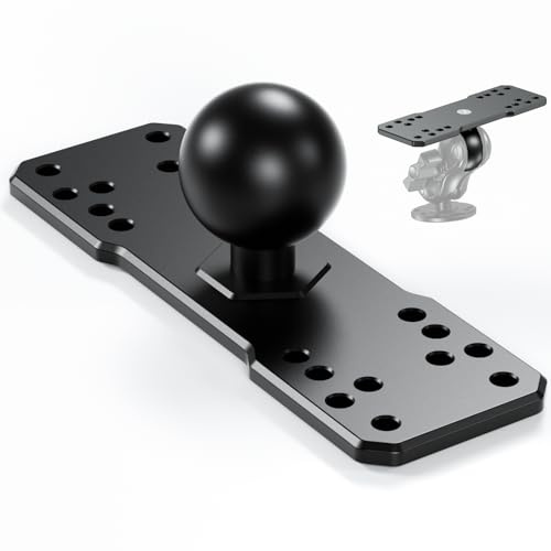 BRCOVAN 1,5-Zoll-Kugel Fischfinderhalterung Platte, Universelle Marine-Elektronikplatte aus Aluminiumlegierung für Garmin, Humminbird, Lowrance, Raymarine, für RAM Mounts C-Größe Doppelsockelarm