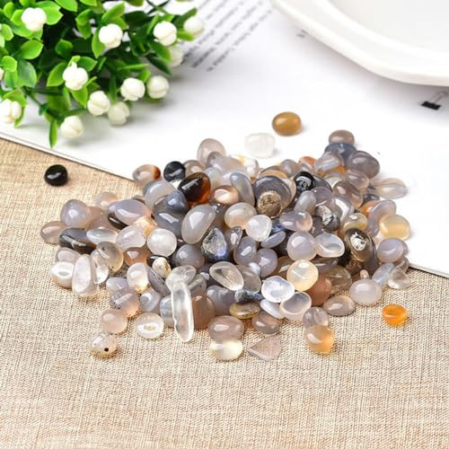 50g 100g Spécimen De Gravier De Cristal Naturel Améthyste De Quartz Rose Décor À La Maison Coloré pour Aquarium Énergie De Guérison Pierre Roche Minérale-Agate Grise-50g