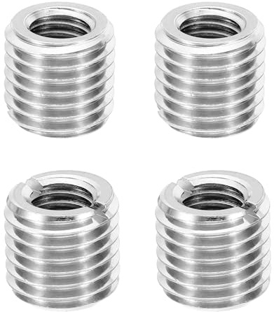 PATIKIL Gewinde Adapter Hülse Reduziere Mutter, 4 Stück M16xM10x15mm Männliche zu Weibliche Gewindeadapter Edelstahl Reduziermutter Gewindehülse Einschraubmutter Gewindeeinsatz, Silberton