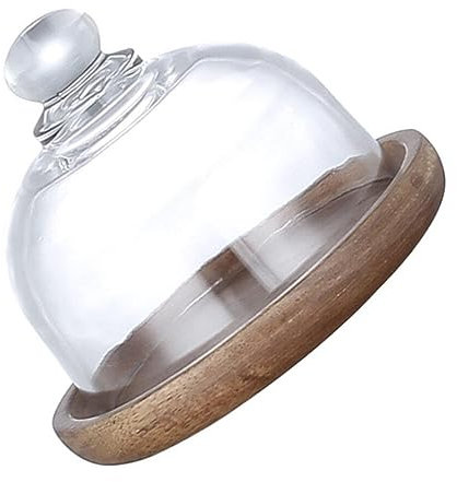 HOLIDYOYO Cake Carrier Holder Cake Stand with Lid Glass Cover Cake Tray Set for Wedding Buffet