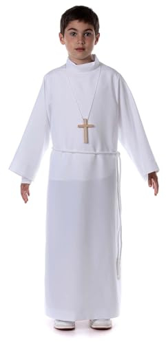 Holyart Abiti Prima Comunione: Kit Prima Comunione Croce cingolo Tunica Linea Classica in Primis, 130 cm (51 INC.)