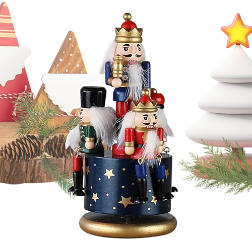 Générique Boîte à Musique de Noël - Décoration Musicale Drôle de Casse-Noisette | Figurines Peintes à la Main, Rotatives et Colorées