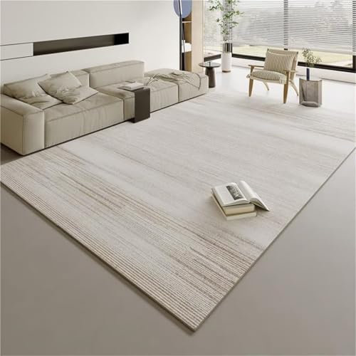 ROSURUG Teppich XXL Hochflor Teppich 200X300cm Anpassbarer Teppich Easy Light Color Line Design Wohnzimmerzubehör Balkonteppich Läufer Teppich Grau