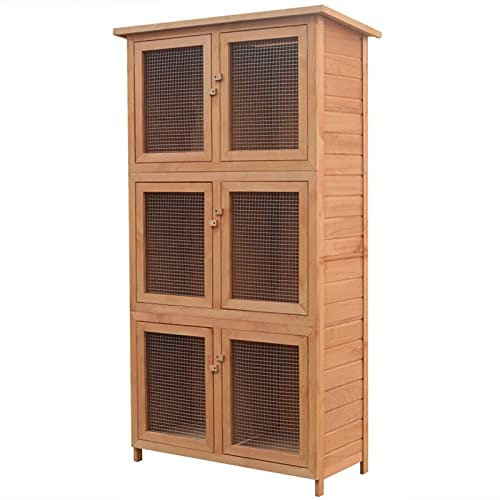 Xichuzi Kleintier-/Kaninchenstall 6 Boxen, Hasenstall, Kleintierkäfig, Hasenkäfig, Kanninchenhäuser, Kleintierstall, Meerschweinchen Käfig, Kleintierhöhle Für Chinchilla, Holz
