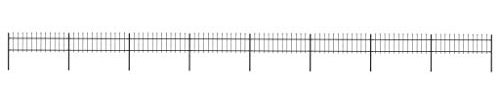 Gartenzaun mit Speerspitzen, ShGaxin Sichtschutz Zaun, ZaunsichtschutzB, Steckzaun, Garten Zaun,Teichzaun, Zaunelemente, Garden Fence, Stahl 13,6 x 0,6 m Schwarz