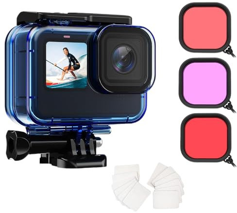 Waterproof Case for Go Pro Hero 13/Hero12 Black/Hero11 Black/Hero10 Black/Hero9 Black,Action Camera,196FT/60M Protective Underwater Diving Housing with Accessories for Hero13/12/11/10/9
