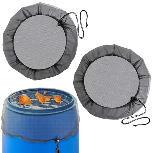 2 Pezzi Copertura Per Barile Da Pioggia 95cm Rete Di Protezione Per Serbatoio Per Acqua Regolabile Coperture In Ret Per Botti Di Pioggia Ret Per Serbatoi d'Acqua Con Cordicella Di Trazione.