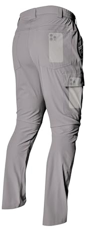 LINLANG EN Mens Work Pants Waterproof Lightweight Quick Dry Cargo Pants Travel Fishing Climbing Outdoor Hiking Pants Light Gray-M-34