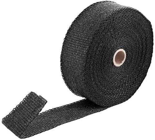 2000 ℉ Schwarze Autoabgabrohr -Wärmedämmung Wickel 50 Mm X 15 M mit 10 Edelstahlkabelbindungen