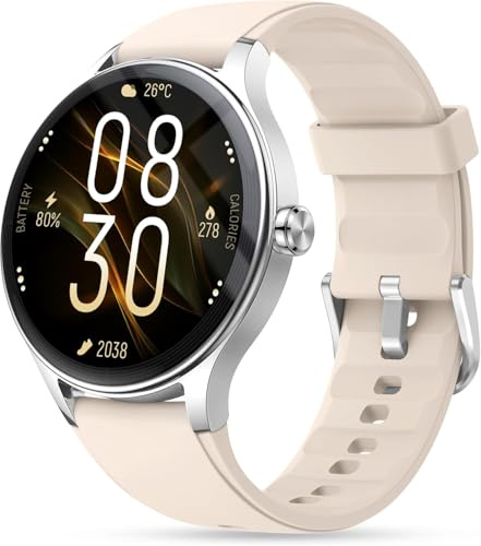 Smart Watch for Women, Ladies & Men, 1.27'' Fitness Watch [41mm case] with Call Receive/Dial, Heart Rate/Stress/Sleep Monitor, AI Voice, IP68 Waterproof Smartwatch with Calculator, Calendar, Games