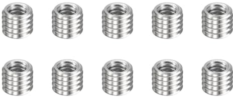 sourcing map 10pcs Thread Repair Inserts M3 x 0.5 Male to M2 x 0.4 Female Thread 2.5mm Long Stainless Steel Reducing Nuts Metric Self Tapping Sleeves Threaded Reducer Industrial Fasteners