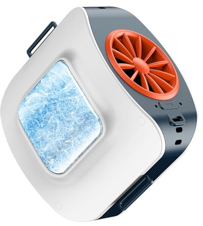 zenggp Portable Waist Fan, With Icy Cooling Plate & 10000mAh Rechargeable Battery, 3 Adjustable Wind Speeds, Wearable Powerful Neck & Belt Personal Fan, For Outdoor Travel Camping Beach(Dark blue)