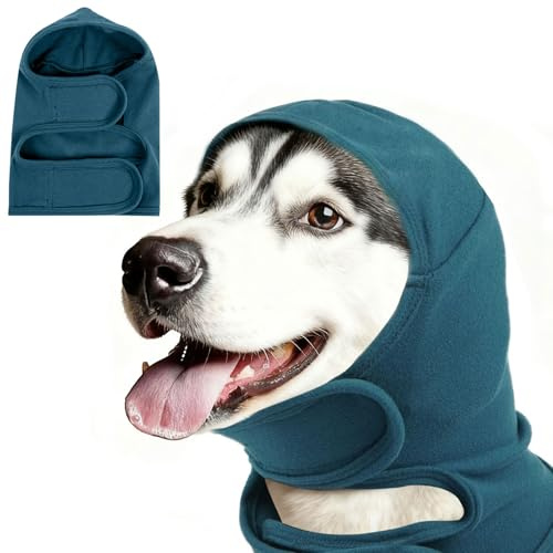 Chingcoo Selbstklebende Ohrenschützer für Hunde – Weiche Ohrenklappen bei Angst vor Feuerwerk, Gewitter & Lärm – Haarschonend ablösbar, Geräuschschutz für Hunde (Blau-S)