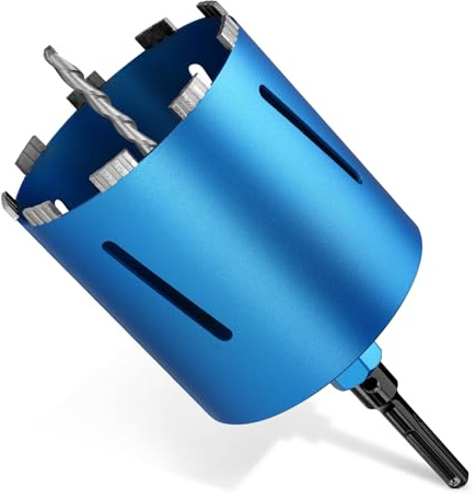 M22 Foret Diamanté Ø162/L200mm avec Adaptateur SDS MAX, Couronne Carotteuse | Carottier Professionnel à Sec et Humide, 1,300–2,200RPM - Pour Percer Murs et Sols : Béton Armé, Pierre, Carrelage