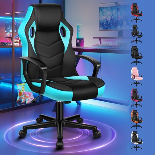 ALFORDSON Racing Sedia Ufficio Ergonomica con Ruote Ciana | Poltrona Gamer in Similpelle Serie MEGA, Con funzione di inclinazione, Altezza regolabile, portata 150 kg