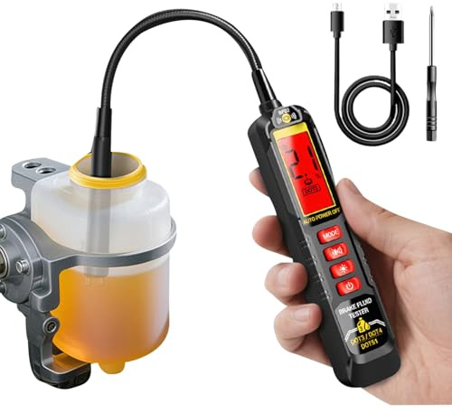 Penna tester liquido freni - Rilevatore liquido ricaricabile con funzione allarme, strumento analizzatore automobilistico per auto, facile da usare con batteria da 500 mAh, perfetta per la manutenzion