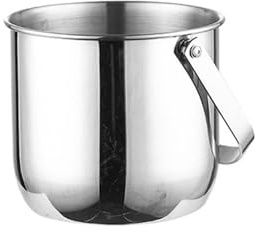 Seau à champagne Seau à glace en acier inoxydable avec poignée, seau métal refroidisseur et bac boissons Seau à Glaçons(Silver)