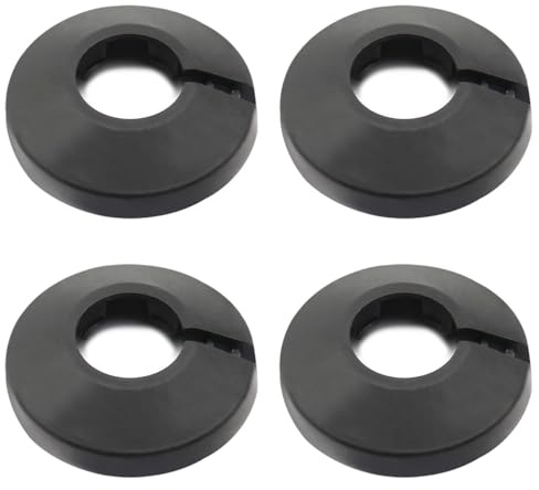 Gurtt 4 Stück Wasserrohrabdeckungen, 20 mm (0,79 Zoll) Kunststoff-Rohrmanschetten für Heizkörper und Wandverkleidung, hitzebeständig, schwarz