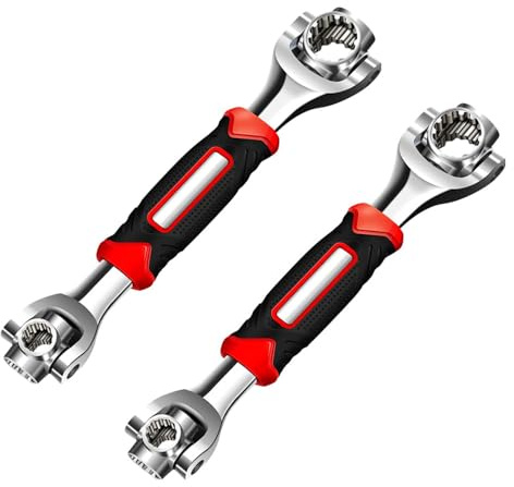 Zenova 52 in 1 Universal Socket Spanner Wrench - Multifunction Wrench Tool with 360° Rotating Head & Non-Slip Handle for Metric/Standard Bolts,Spanner Tool for Home, Car & Workshop Repair (2 PCS)