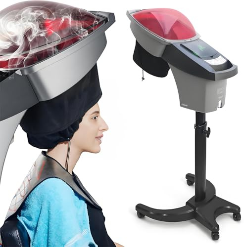 HajMyrdonyx Stand-Dampfgerät Für Haarstyling Und Ölbehandlungen, Haarfärbegerät, Mobiler Friseursalon Mikrovernebelung Für Kopfhautbehandlung, Haarfärbung Und Dauerwelle