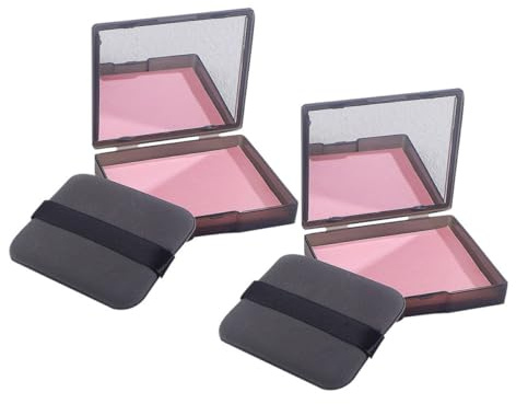 Veemoon 2 Sets Facial Oil Control Blotting Paper with Puff and Compact Mirror, Oil Absorbing Sheets for Oily Skin, Portable Makeup Touch-up Tool for Travel and Daily Use