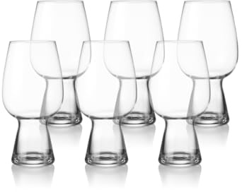 klink LONDON Hampstead Crystal Beer Glasses – Set of 6 Lead-Free Crystal Beer & Cider Glasses, 500ml Tall Slim Lager Glasses, Dishwasher Safe