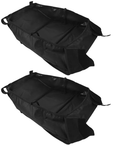 BESPORTBLE Bolsa Organizadora para Cochecitos 2 Piezas, Cesta Inferior Negra de Oxford Resistente, Organizador para Pañales y Accesorios, Almacenamiento Manos Libres para Paseos y Viajes