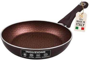 AKITAInk Padella Antiaderente Nido d'Ape 24 cm Induzione | Alluminio, Rivestimento Antigraffio, Disponibile in 20, 24, 28 e 32 cm