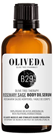 Oliveda B29 - Körperöl Rosmarin Salbei | Activating | natürliches Pflegeöl | Pflege und Schutz vor Trockener haut | aktivierend und anregend - 100 ml