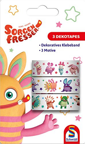 Schmidt Spiele 46317 Sorgenfresser, 3 Dekotapes, 3er Set (3x8m), Blisterkarte