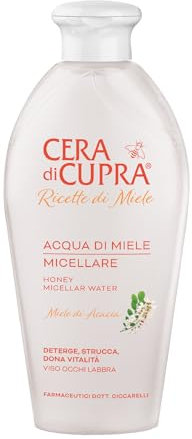 Cera di Cupra, Acqua di Miele Micellare, Deterge ed Elimina il Trucco e le Impurità con Massima Delicatezza, Deterge Viso, Occhi e Labbra, Made in Italy, Dermatologicamente Testata, 200 ml