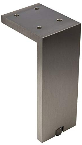 Gedotec Kommoden-Fuß höhen-verstellbar Möbelfuß Edelstahl matt Schrankfuß Vintage eckig - Fonda | Höhe 150 mm | Tragkraft 100 kg | 1 Stück - Design Sockelfuß Aluminium für Couch - Sofa - Bett UVM.