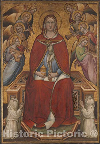 Historic Pictoric Art Print : Spinello Aretino (Spinello di Luca Spinelli) - Saint Mary Magdalen Holding a Crucifix; (Reverse) The Flagellation : Vintage Wall Décor : 16in x 24in