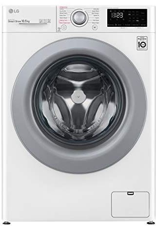 LG F4WV310S4E Lavatrice a Carica Frontale 10,5 Kg, Libera Installazione, 1400 Giri/min, Intelligenza Artificiale AI DD, Funzione Vapore, Motore Inverter, 60 x 56 x 85 cm - Bianco