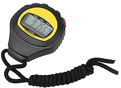 Jenngaoo Multifunction Sport Stopwatch Waterproof with Large Display for Running Gym Fitness Timer, Split Timing Measurement for Athletic Training Coaching, Lightweight for Coaches Referees