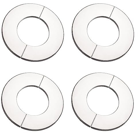 sourcing map Wall Split Flange, Stainless Steel Round Escutcheon Plate for 28mm Diameter Pipe 4Pcs