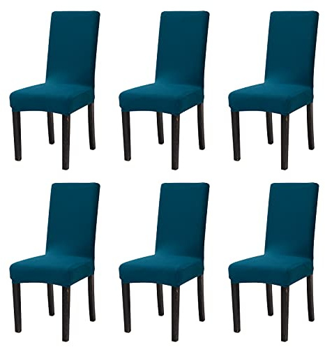 Sufdari Stuhlhussen 6er Set, Stretch Esszimmer Stuhlbezug für Esszimmerstühle, Abnehmbarer Waschbarer Spandex Stuhlüberzug für Küchenstühle,Hotel, Bankett(6 Stück)