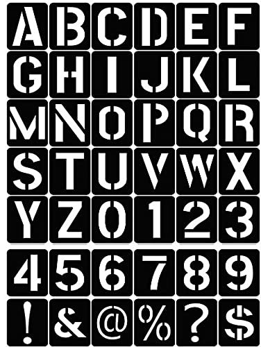 42 Stück Buchstaben Zahlen Zeichen, Zahlen Bastelschablonen, Symbole Schablonenset, Buchstabe Zahlen Schablonen, Für Malerei, Graffiti, Wände, Schulkunstprojekte