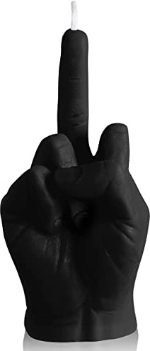 GROBRO7 Middle Finger Candle Dänischer Pastellduft Raumdekoration, Kiefern Räucherstäbchen Aromatherapie, Gesten Kerzen für Schreibtisch, Winter Weihnachten Festival Party Housewarming Gift (schwarz)